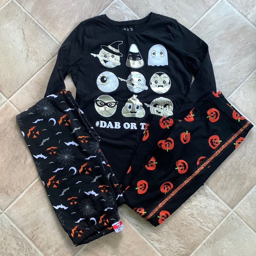 Girls L (10-12) Halloween Shit and Leggings